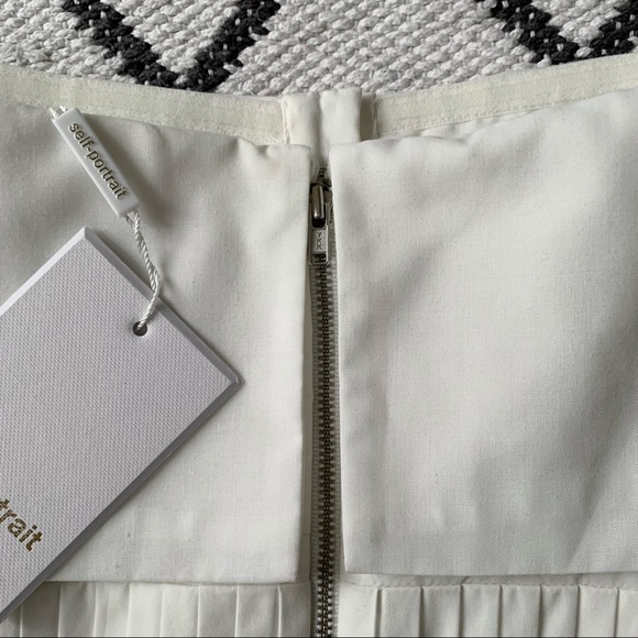 NWT Self portrait off shoulder eyelet asymmetrical top sz 8 - Picture 12 of 13